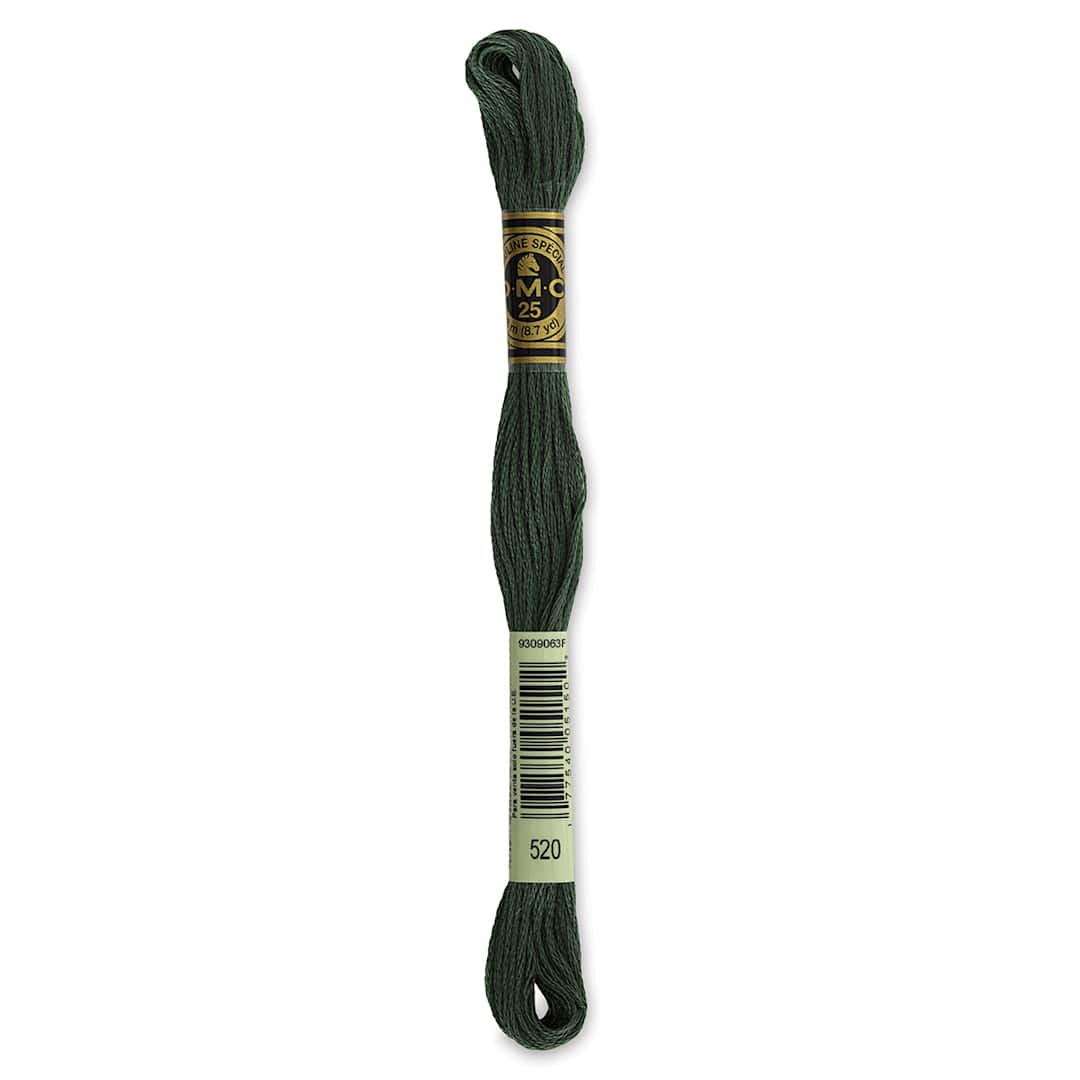Open in modal - DMC Cotton Embroidery Floss - Dark Fern Green, 8-3/4 yards (Front of label)