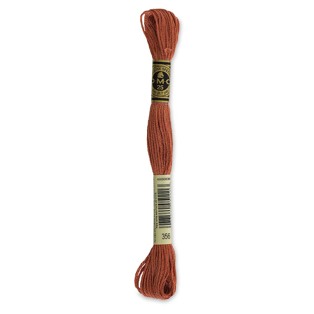 Open in modal - DMC Cotton Embroidery Floss - Medium Terra Cotta, 8-3/4 yards (Front of label)