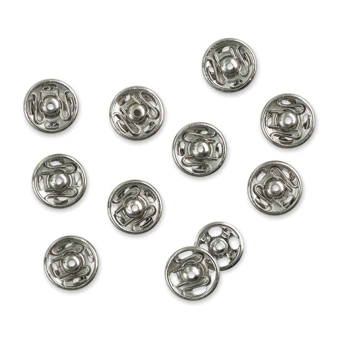 Open in modal - Dritz Sew on Fasteners - 10 loose Nickel plated snaps