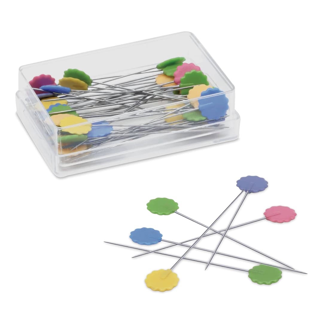 Open in modal - Dritz Flat Flower Head Pins - Pkg of 50