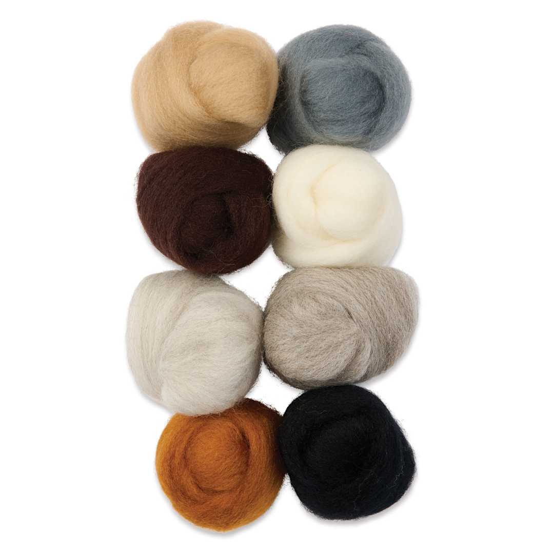 Open in modal - Wistyria Editions Wool Roving - Furry Friends, Pkg of 8