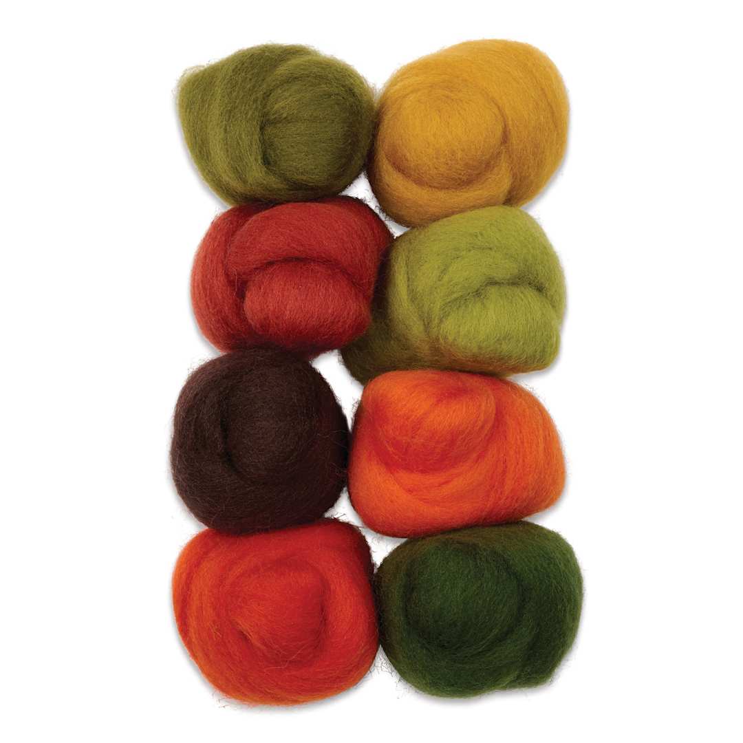 Open in modal - Wistyria Editions 100% Wool Roving - Pumpkin Patch, Pkg of 8