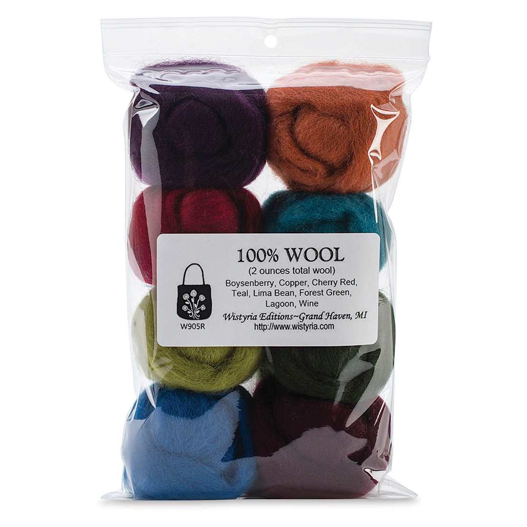 Open in modal - Wistyria Editions 100% Wool Roving - Bouquet, Pkg of 8