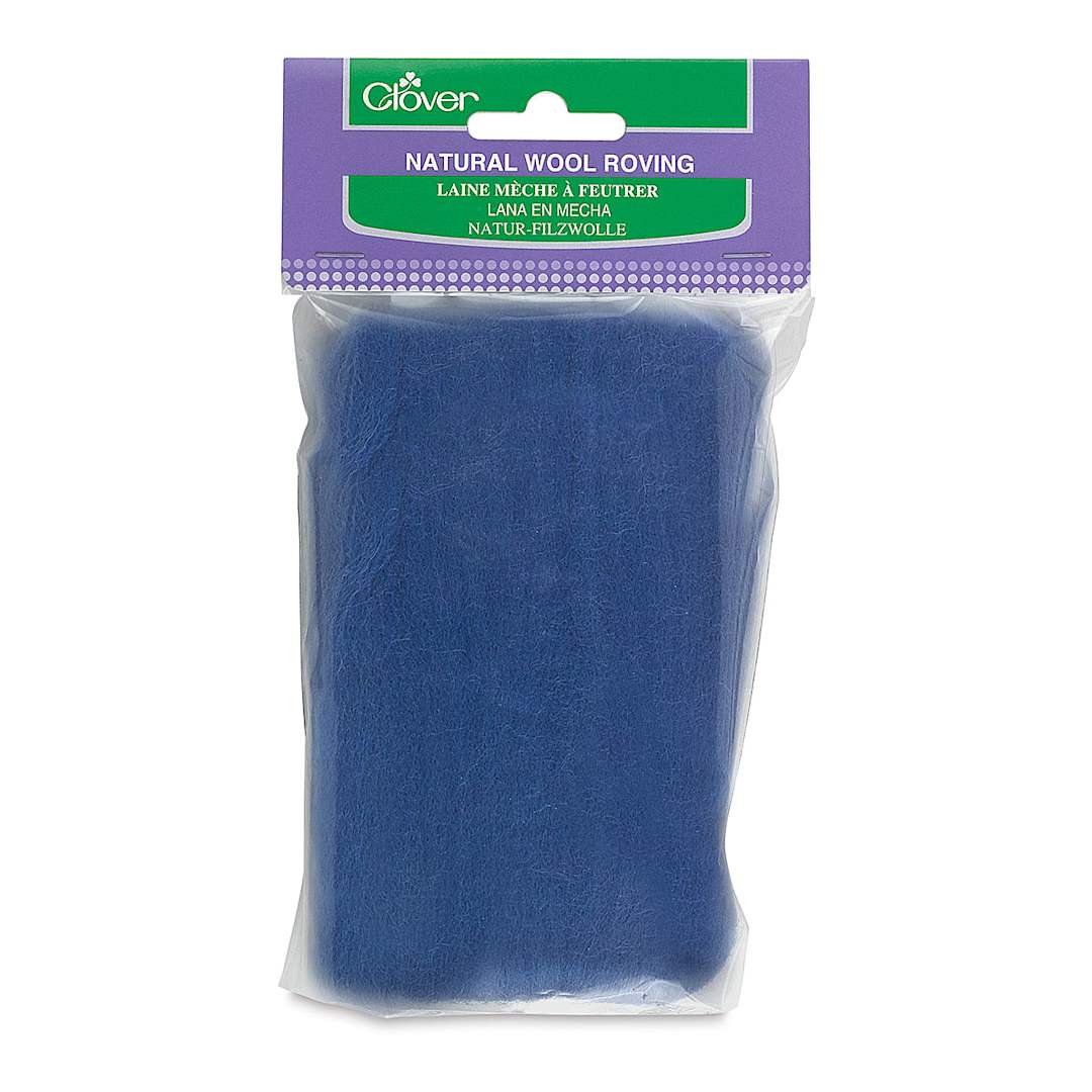 Open in modal - Clover Natural Wool Roving - Front of package of Blue Color Roving