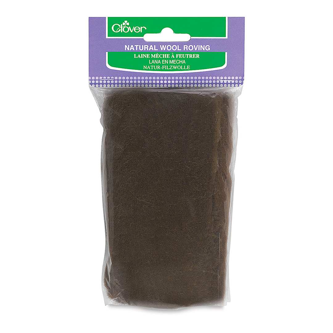 Open in modal - Clover Natural Wool Roving - Front of package of Brown Color Roving