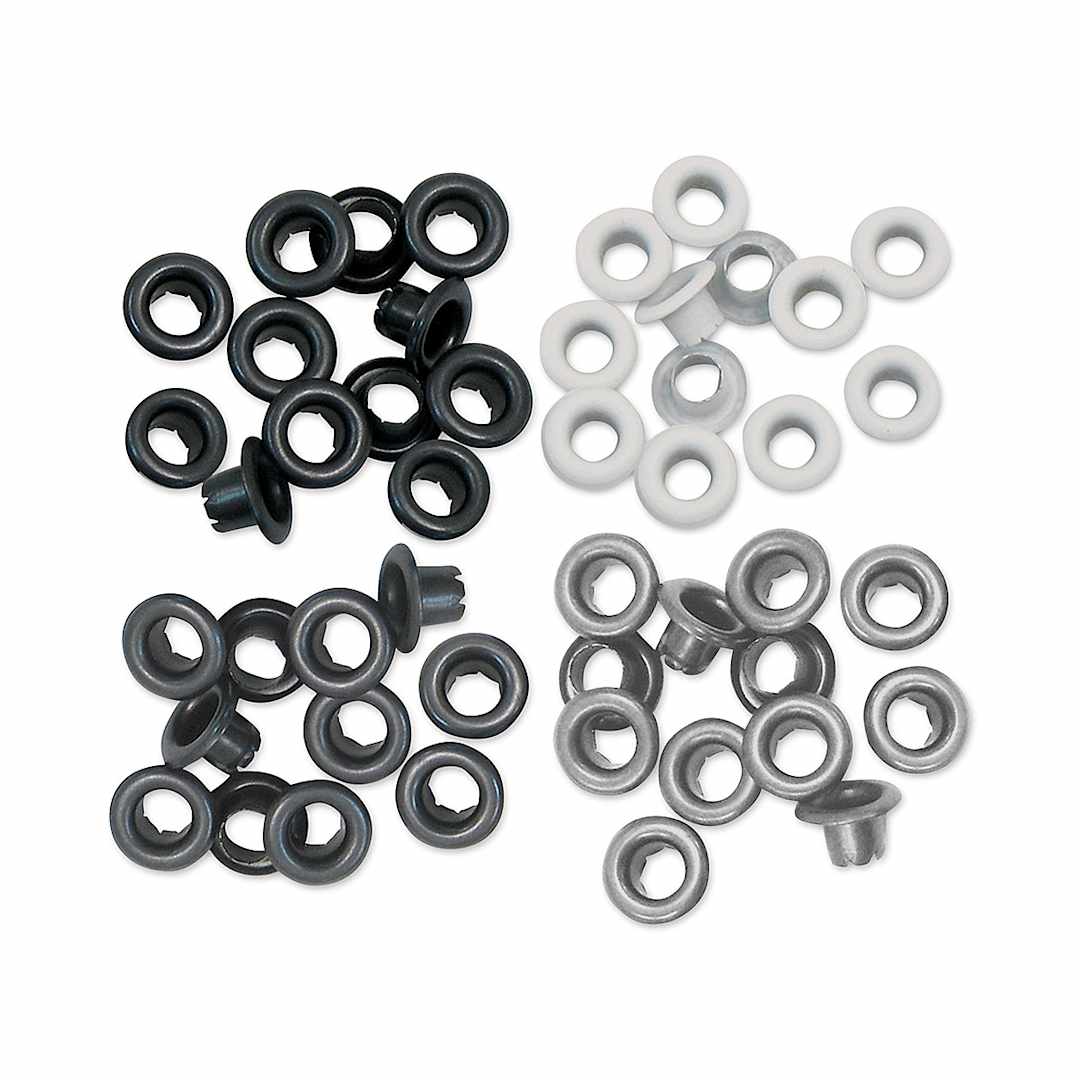 Open in modal - We R Memory Keepers Eyelets - Gray Assortment, Standard, Pkg of 60