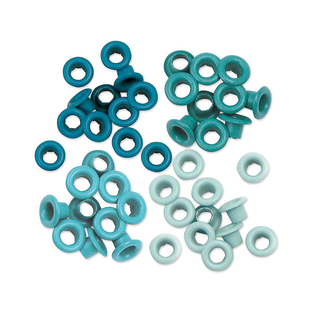 Open in modal - We R Memory Keepers Eyelets - Aqua Assortment, Standard, Pkg of 60