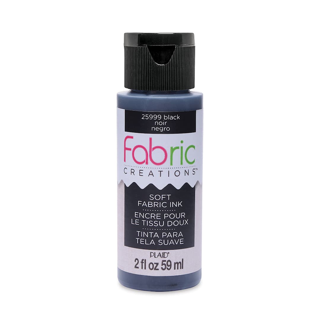 Open in modal - Plaid Fabric Creations Soft Fabric Ink - Black, 2 oz
