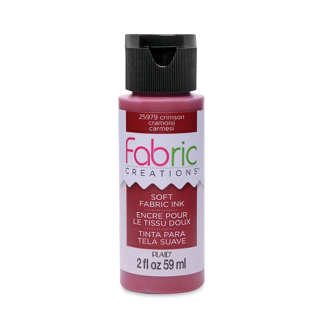 Open in modal - Fabric Creations Soft Fabric Inks - Front of 2 oz Crimson Bottle
