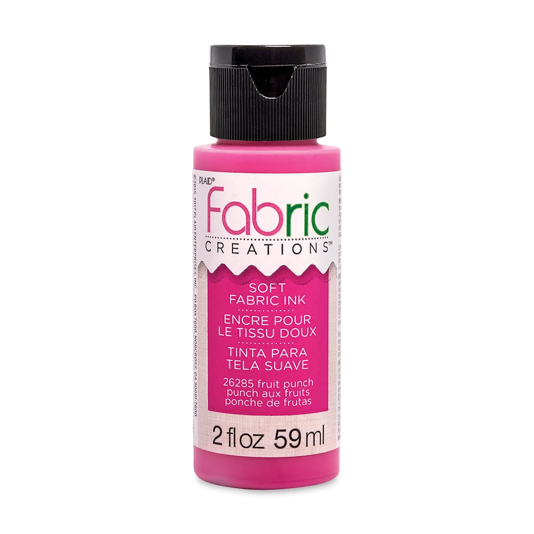 Open in modal - Plaid Fabric Creations Soft Fabric Ink - Fruit Punch, 2 oz