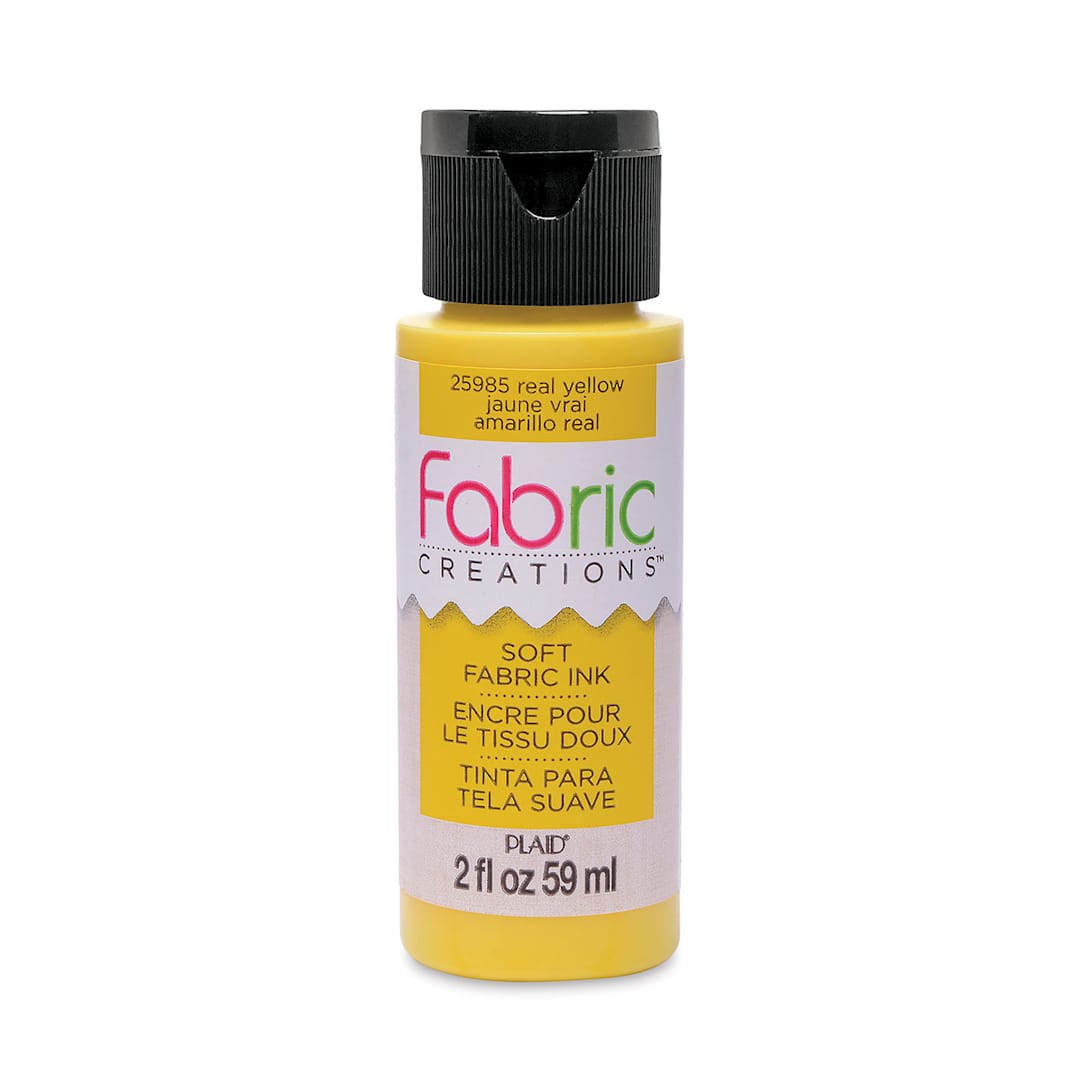 Open in modal - Plaid Fabric Creations Soft Fabric Ink - Real Yellow, 2 oz