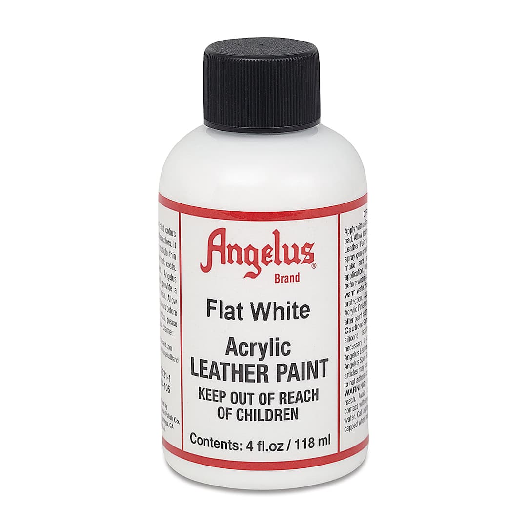 Open in modal - Angelus Acrylic Leather Paint - Flat White, 4 oz