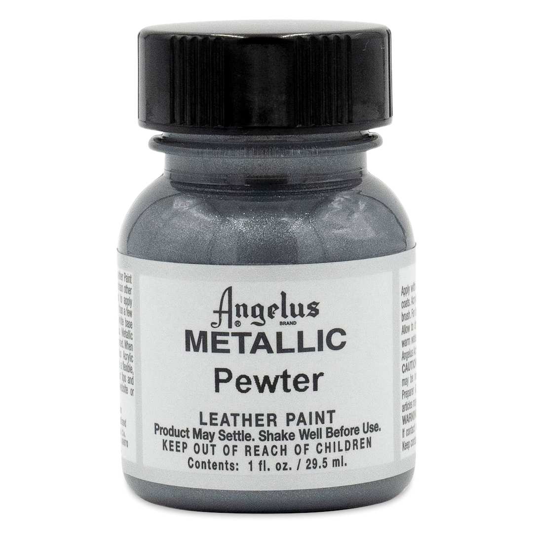 Open in modal - Angelus Acrylic Leather Paint - Pewter, Metallic, 1 oz