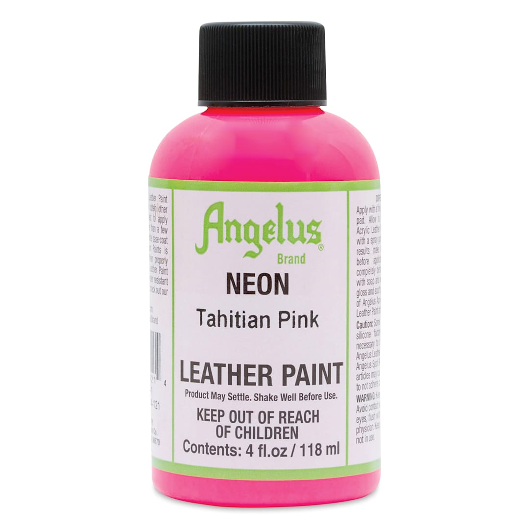 Open in modal - Angelus Acrylic Leather Paint - Neon Tahitian Pink, 4 oz