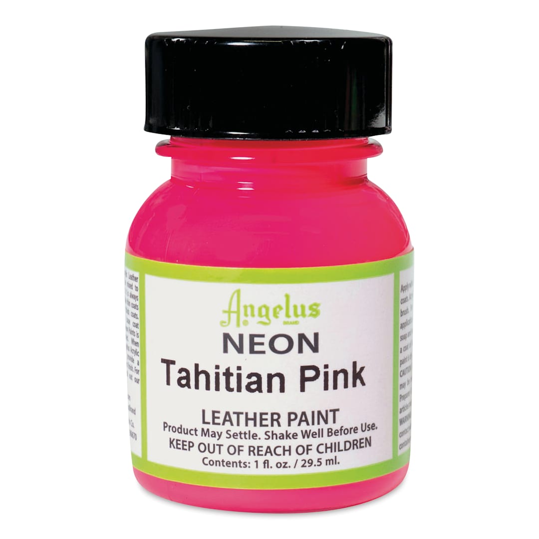Open in modal - Angelus Acrylic Leather Paint - Neon Tahitian Pink, 1 oz