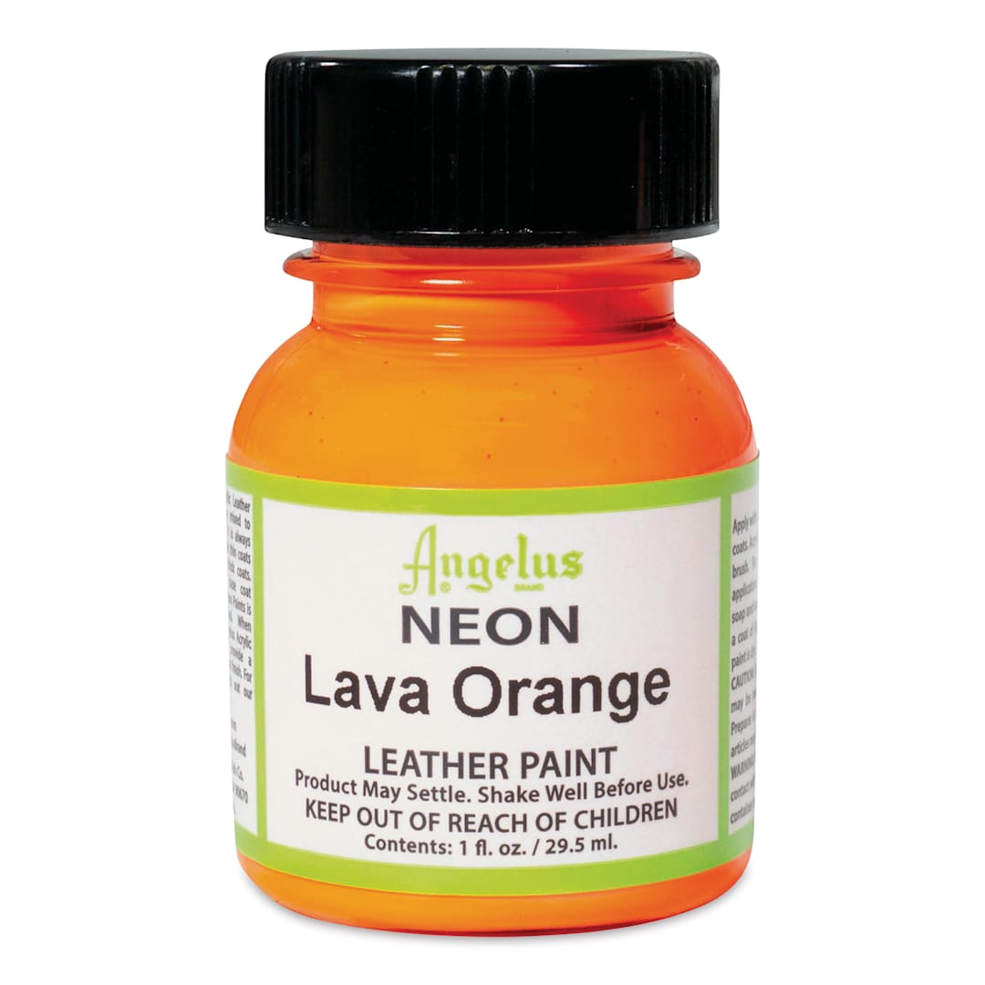 Open in modal - Angelus Acrylic Leather Paint - Neon Lava Orange, 1 oz