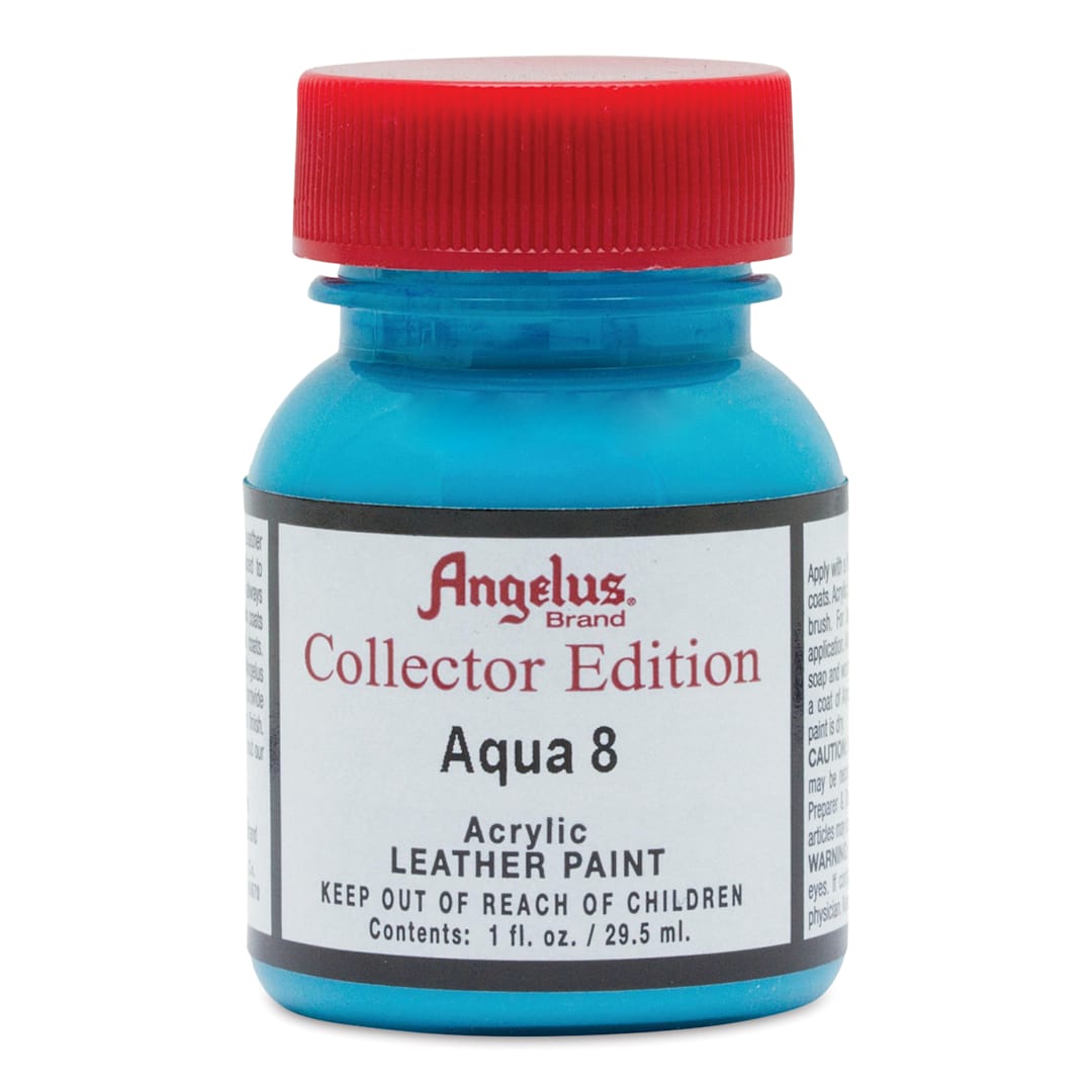 Open in modal - Angelus Acrylic Leather Paint - Aqua 8, Collector Edition, 1 oz