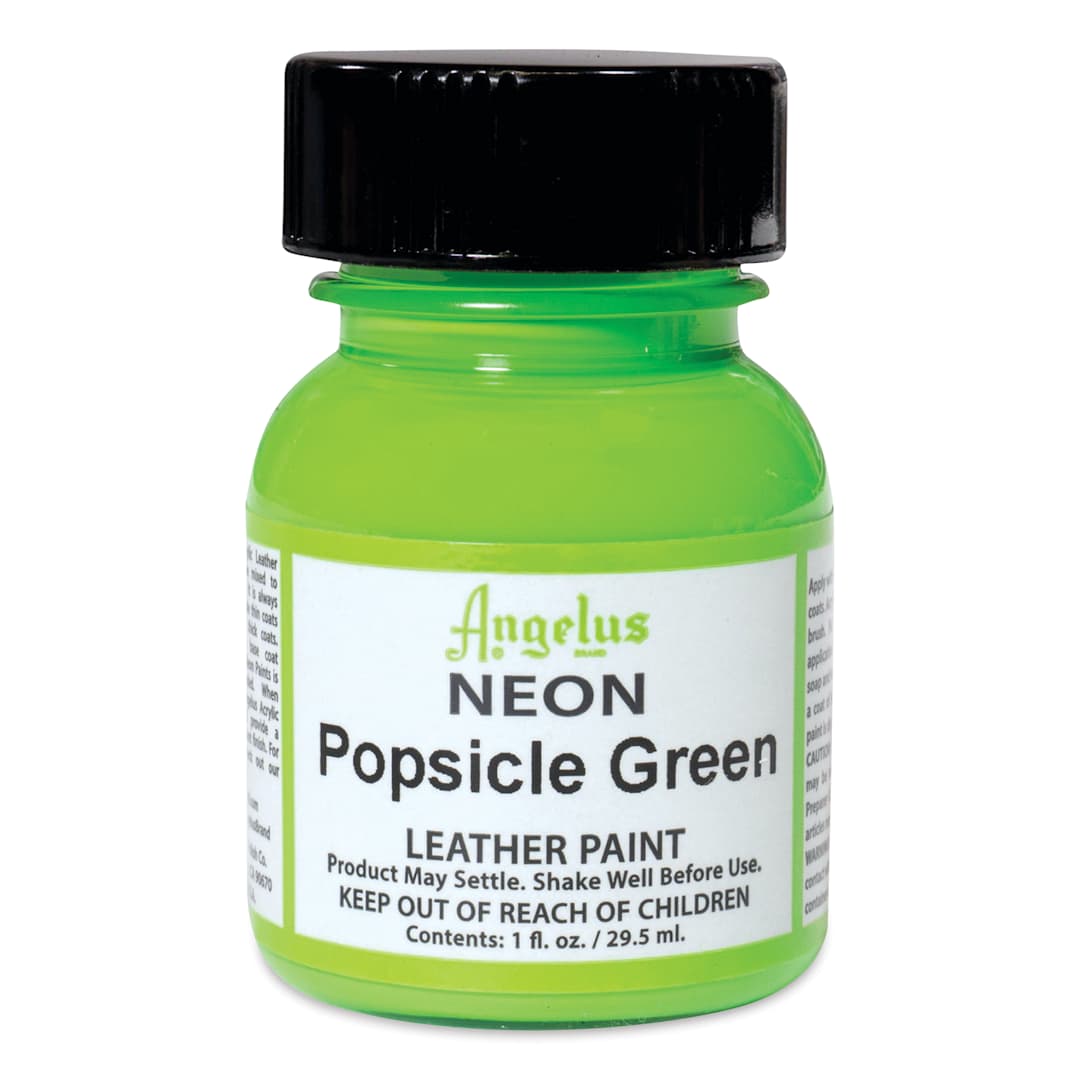 Open in modal - Angelus Acrylic Leather Paint - Neon Popsicle Green, 1 oz