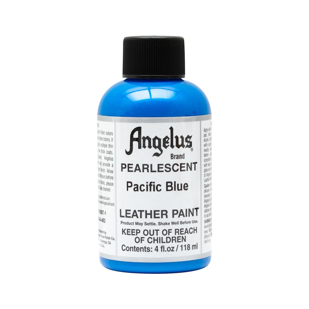 Open in modal - Pearlescent Acrylic Leather Paint Pacific Blue   4 oz.
