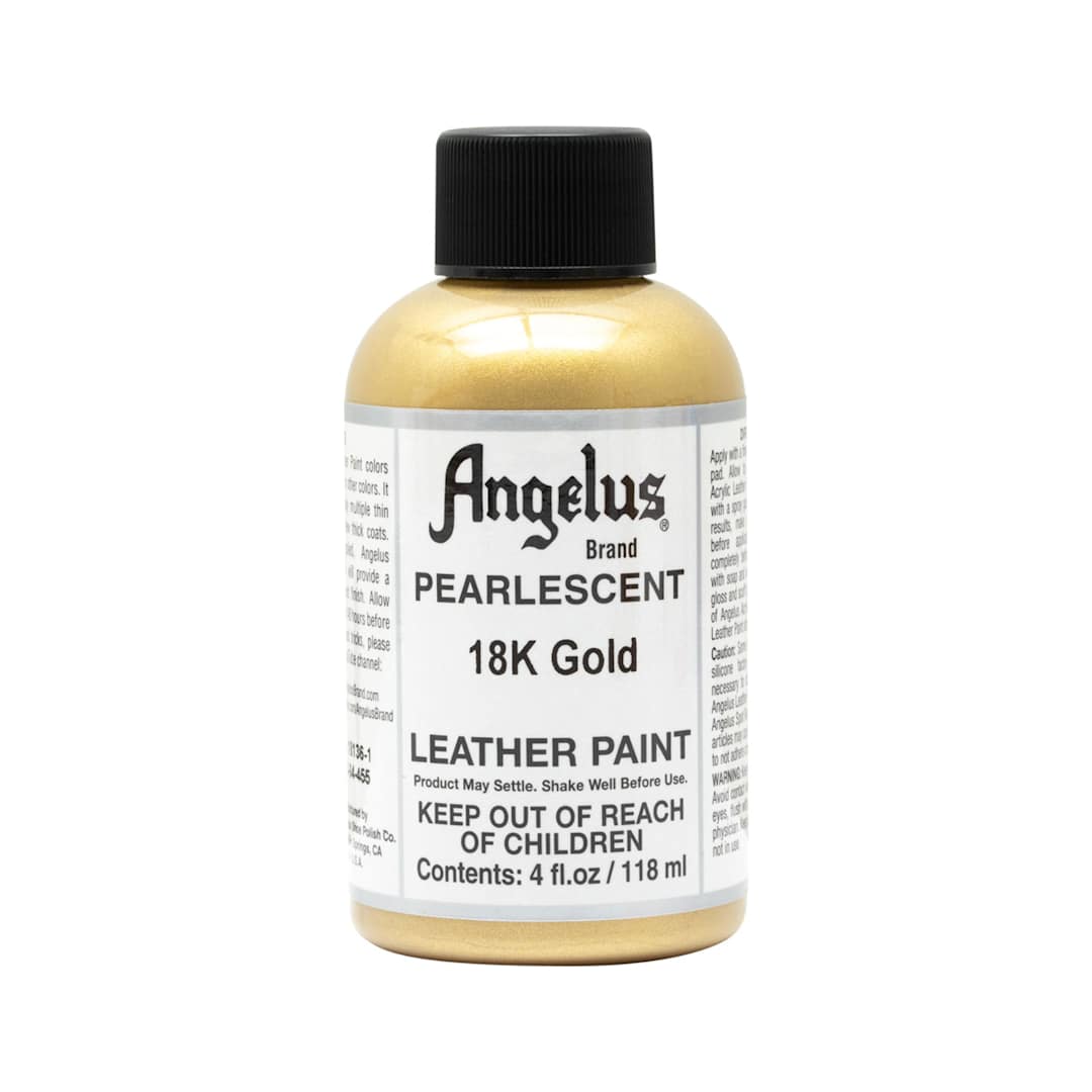 Open in modal - Pearlescent Acrylic Leather Paint 18k Gold   4 oz.