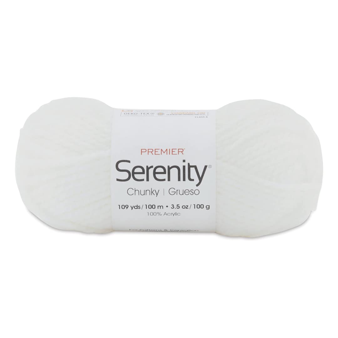 Open in modal - Premier Yarn Serenity Chunky Solids Yarn - Cloud Dancer, 109 yds