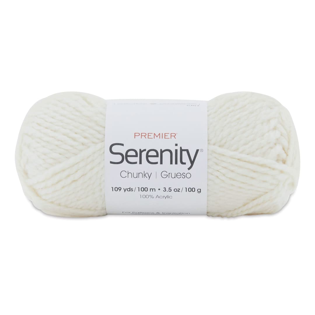 Open in modal - Premier Yarn Serenity Chunky Solids Yarn - Pristine, 109 yds