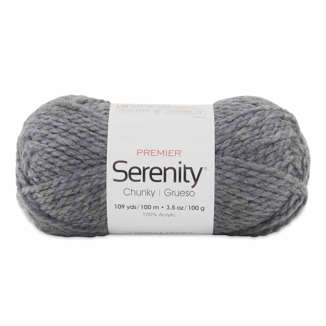 Open in modal - Premier Yarn Serenity Chunky Solids Yarn - Smoke, 109 yds