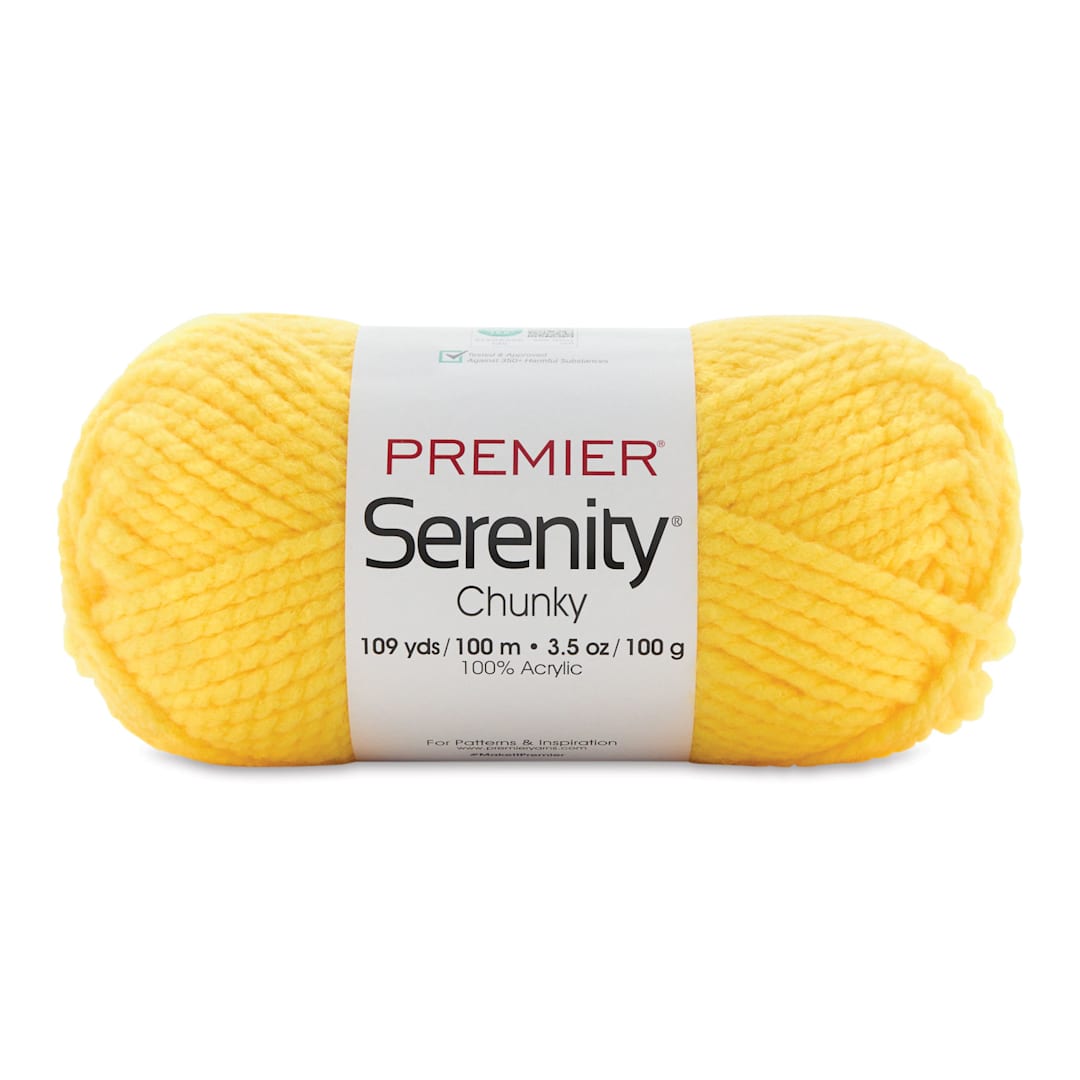 Open in modal - Premier Yarn Serenity Chunky Solids Yarn - Yellow, 109 yds