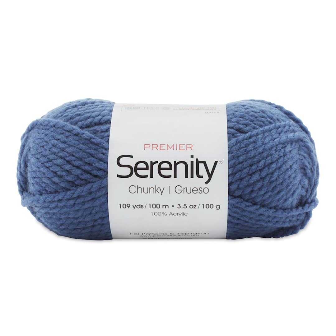 Open in modal - Premier Yarn Serenity Chunky Solids Yarn - Admiral Blue, 109 yds
