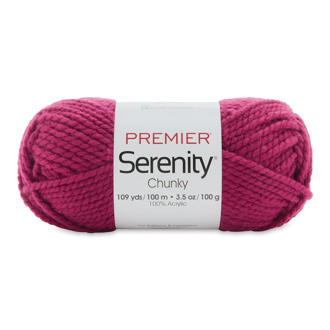 Open in modal - Premier Yarn Serenity Chunky Solids Yarn - Mulberry, 109 yds