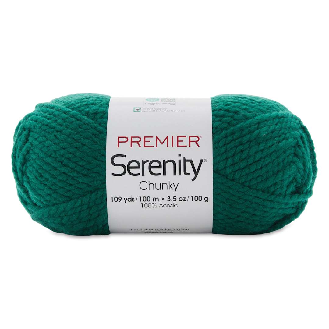 Open in modal - Premier Yarn Serenity Chunky Solids Yarn - Hunter, 109 yds
