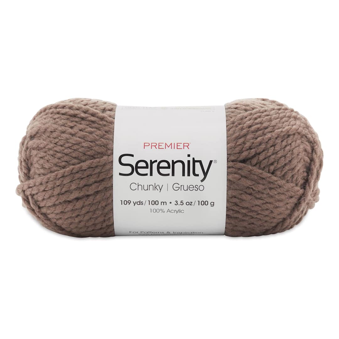 Open in modal - Premier Yarn Serenity Chunky Solids Yarn - Walnut, 109 yds