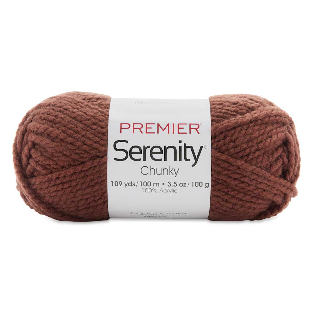 Open in modal - Premier Yarn Serenity Chunky Solids Yarn - Coffee, 109 yds