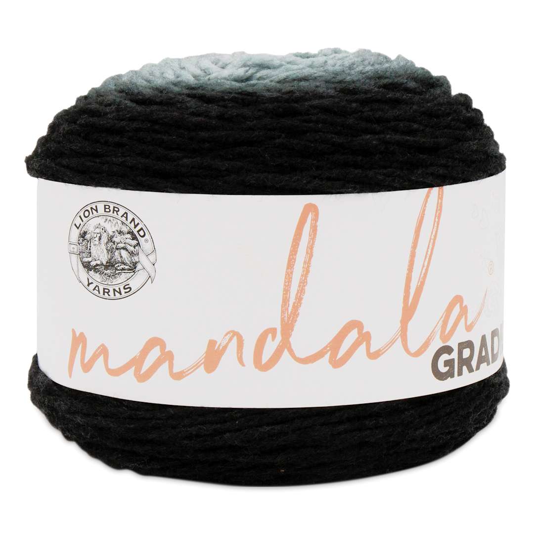 Open in modal - Lion Brand Mandala Gradient Yarn - Black, 295 yds