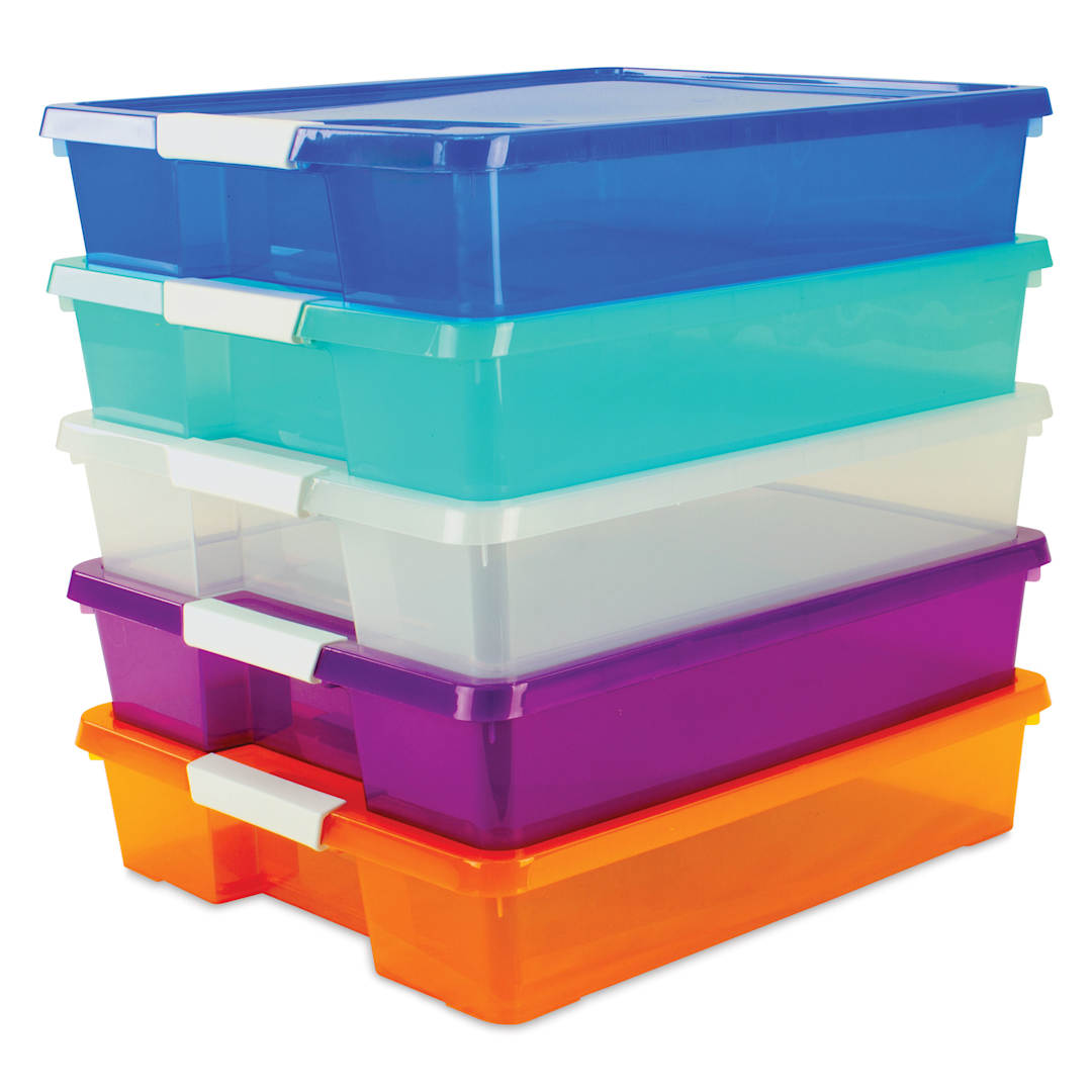 Open in modal - Storex Project Boxes - Assorted Color, Set of 5, stacked