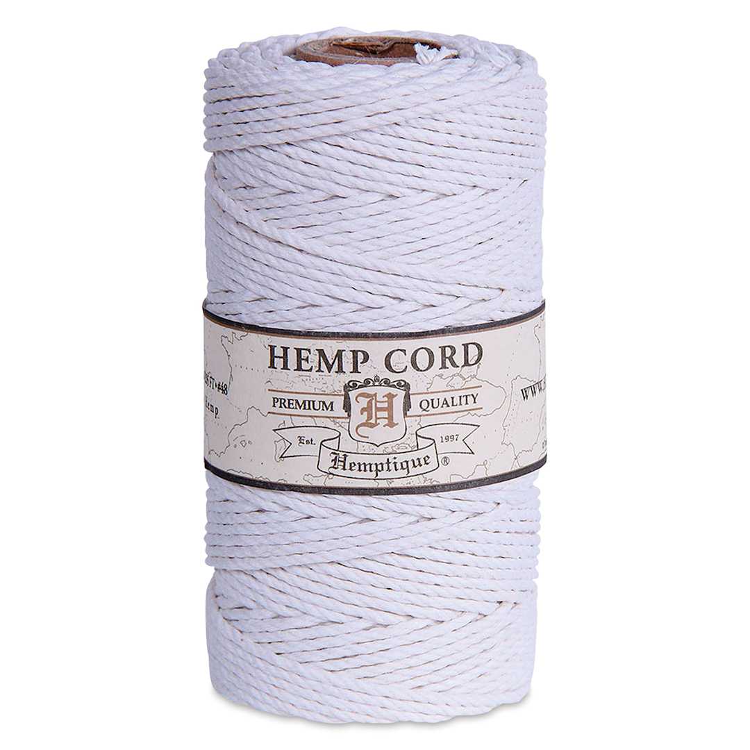 Open in modal - Hemptique Hemp Cord Spool - White, 1.8 mm x 205 ft