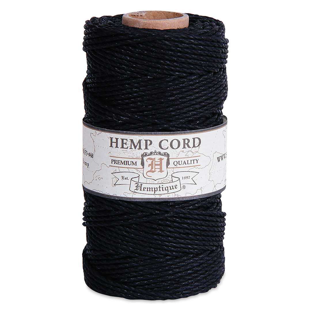 Open in modal - Hemptique Hemp Cord Spool - Black, 1.8 mm x 205 ft