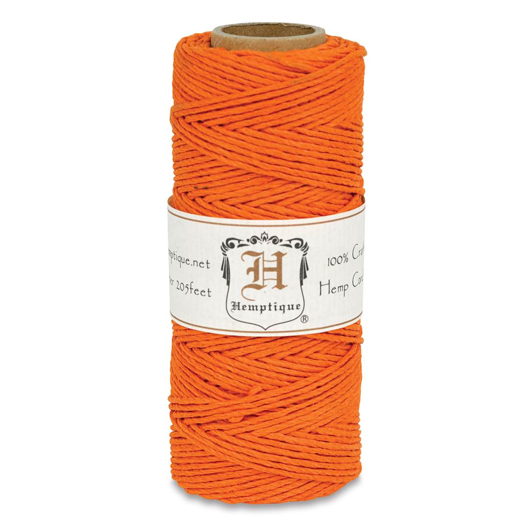 Open in modal - Hemptique Hemp Cord Spools - Front of single Orange spool of Hemp cord