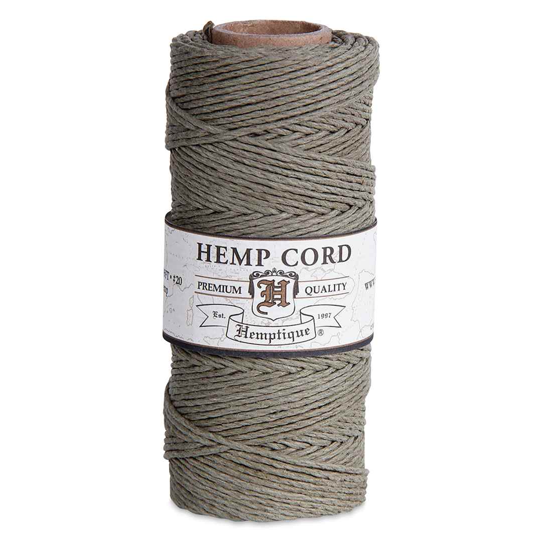 Open in modal - Hemptique Hemp Cord Spool - Dusty Olive, 1 mm x 205 ft