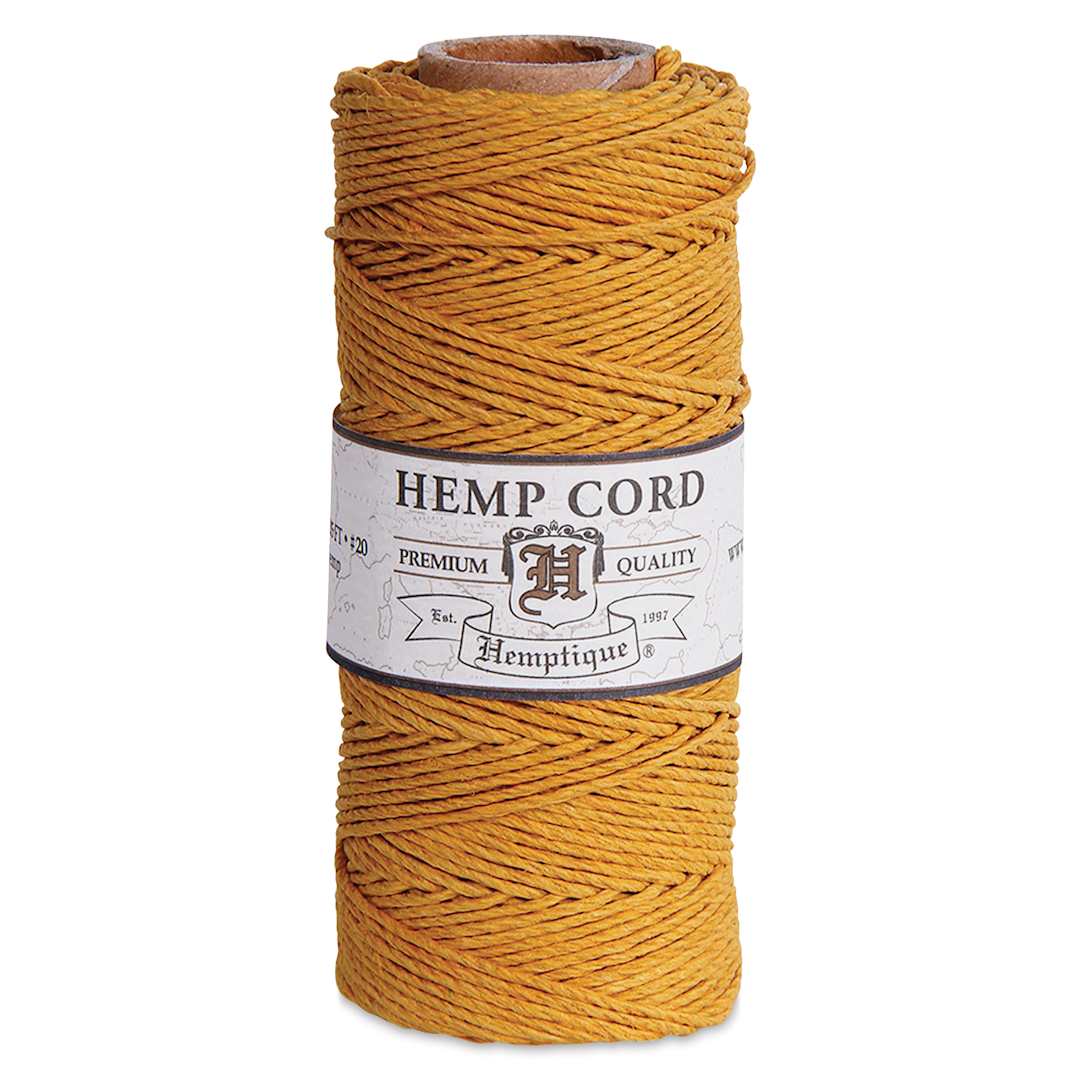 Open in modal - Hemptique Hemp Cord Spool - Gold, 1 mm x 205 ft