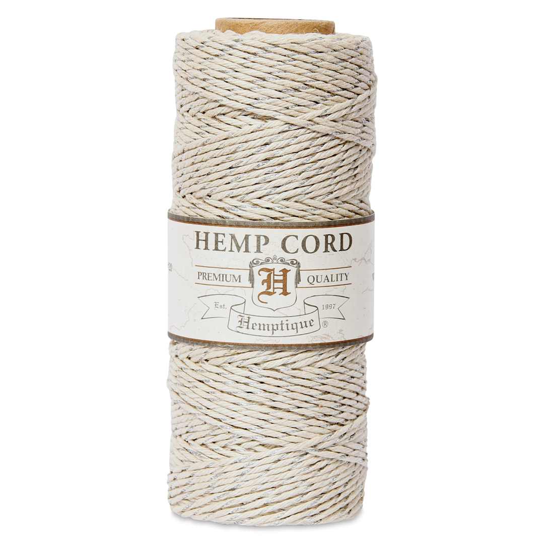 Open in modal - Hemptique Hemp Cord Spool - Natural & Silver, 1 mm x 205 ft, 20 lb
