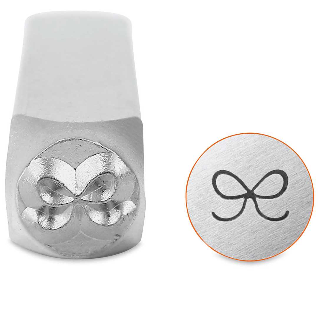 Open in modal - ImpressArt Design Stamps - Front view of Bow Stamp with example of impression