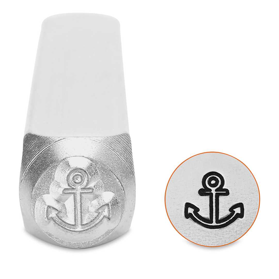 Open in modal - ImpressArt Design Stamps - Front view of Anchor Stamp with example of impression