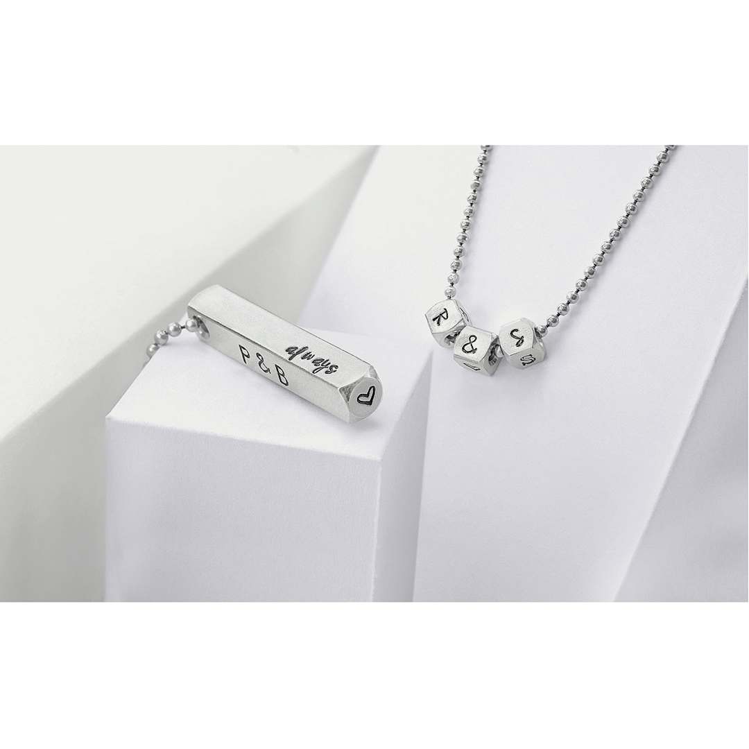 Open in modal - ImpressArt Necklace Stamping Blanks - Finished necklace made with 3-D Rectangle and 3-D Square Blanks