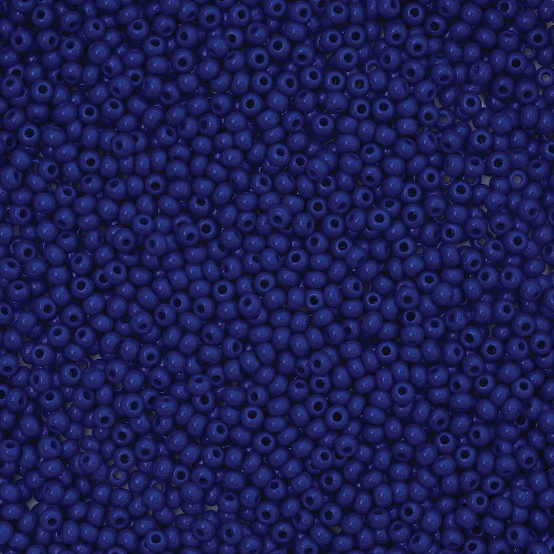Open in modal - John Bead Czech Glass Seed Beads - Royal Blue, 10/0 - close-up