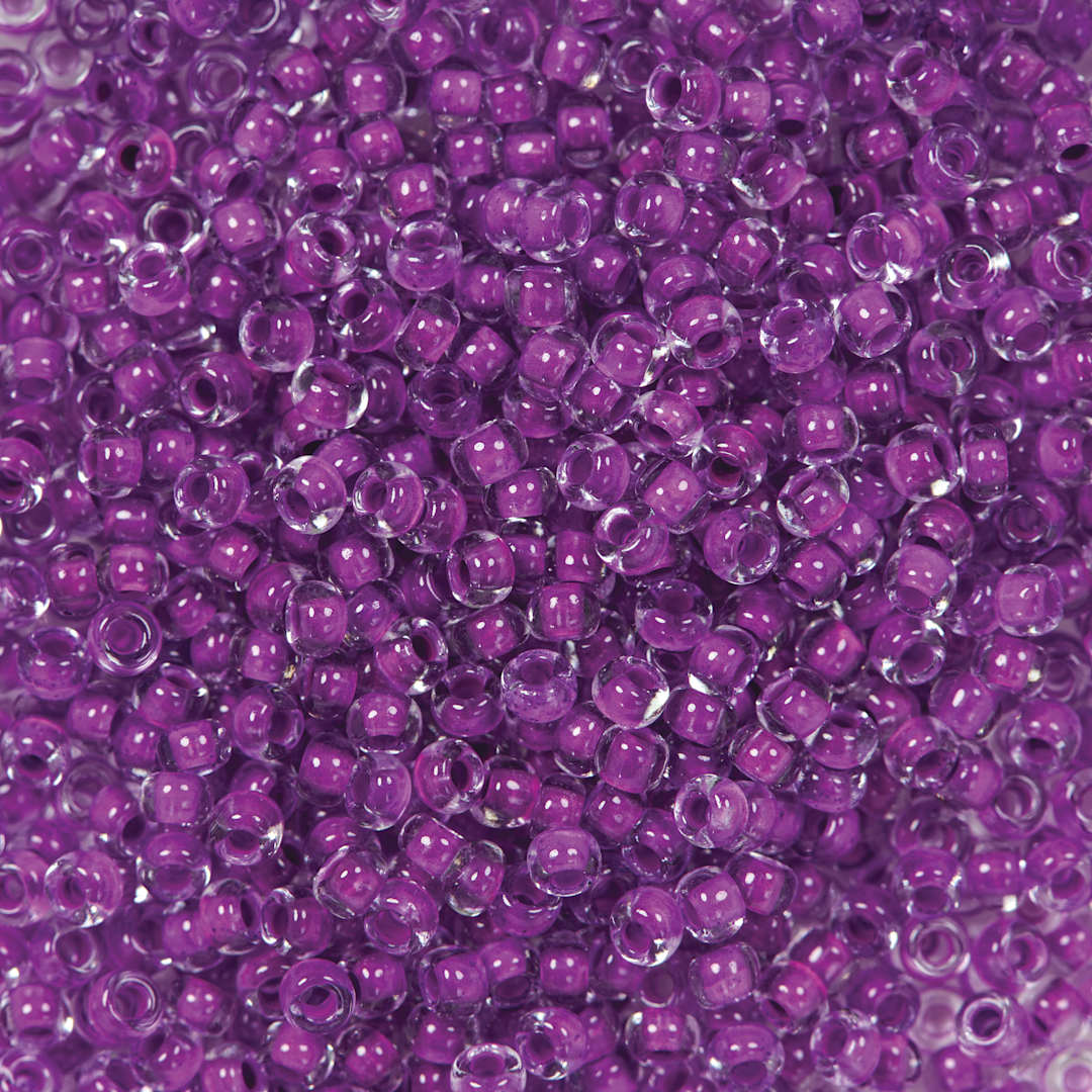 Open in modal - John Bead 11/0 Czech Glass Seed Beads - Neon Purple, Color Lined