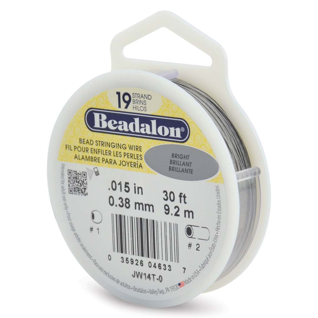 Open in modal - Beadalon 19 Strand Bead Stringing Wire - Bright, 0.015" x 30 ft.