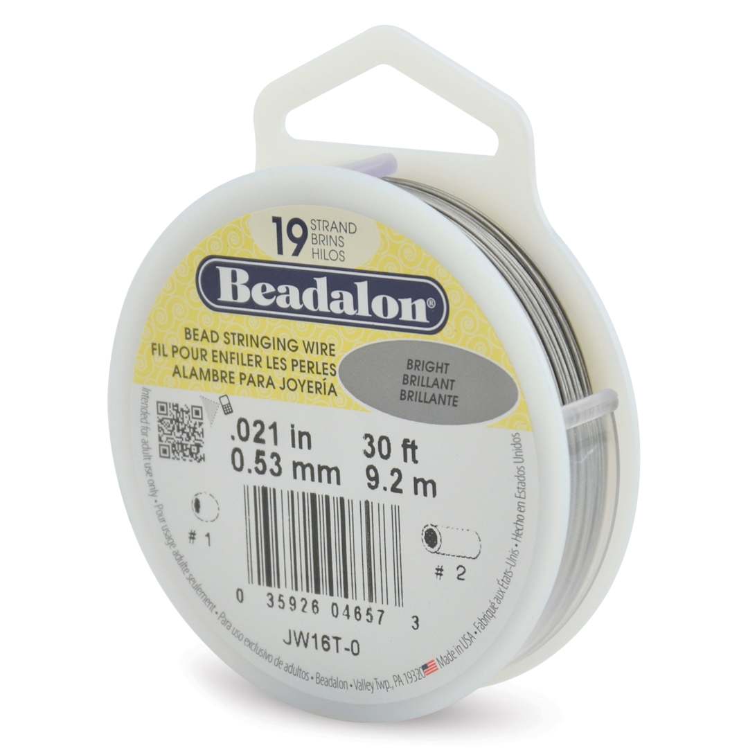 Open in modal - Beadalon 19 Strand Bead Stringing Wire - Bright, 0.021" x 30 ft.