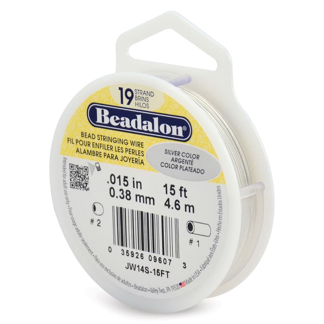 Open in modal - Beadalon 19 Strand Bead Stringing Wire - Silver, 0.015" x 15 ft.