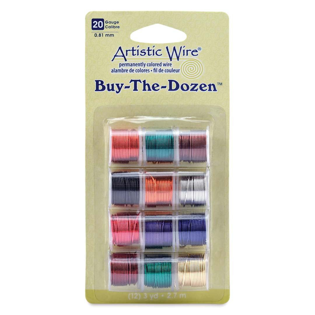 Open in modal - Artistic Wire Colored Copper Craft Wire - Buy-The-Dozen, Assorted Colors, 20 Gauge, 9 ft, Set of 12